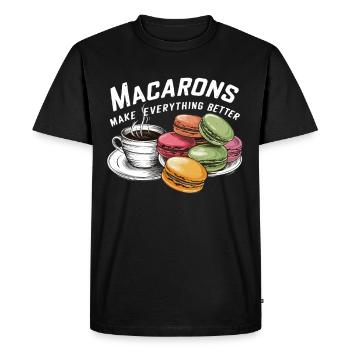 Macaron lovers French macarons - Men's Premium Organic T-Shirt - black - Front - Nico (187cm)