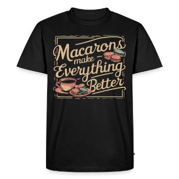 Macaron lovers French macarons - Men's Premium Organic T-Shirt - black - Front - Nico (187cm)
