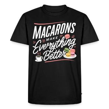 Macaron lovers French macarons - Men's Premium Organic T-Shirt - black - Front - Nico (187cm)