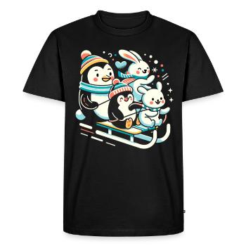 Luge Neige Luge Sport d’hiver Winter Outdood - T-shirt Premium bio Homme - noir - Devant - Nico (187cm)
