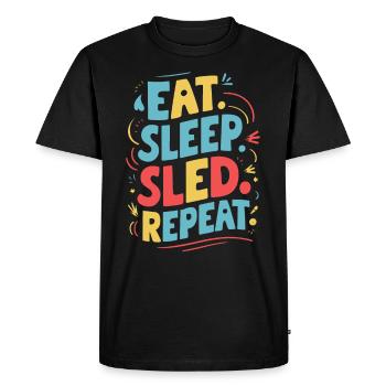 Luge Neige Luge Sport d’hiver Winter Outdood - T-shirt Premium bio Homme - noir - Devant - Nico (187cm)