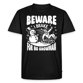 Luge Neige Luge Sport d’hiver Winter Outdood - T-shirt Premium bio Homme - noir - Devant - Nico (187cm)
