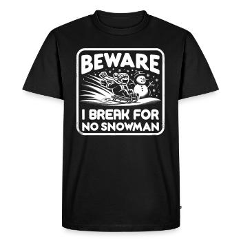 Luge Neige Luge Sport d’hiver Winter Outdood - T-shirt Premium bio Homme - noir - Devant - Nico (187cm)