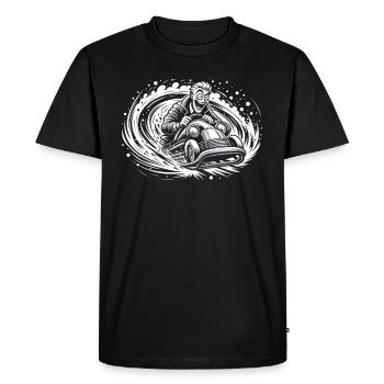 Luge Neige Luge Sport d’hiver Winter Outdood - T-shirt Premium bio Homme - noir - Devant - Nico (187cm)