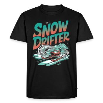 Luge Neige Luge Sport d’hiver Winter Outdood - T-shirt Premium bio Homme - noir - Devant - Nico (187cm)