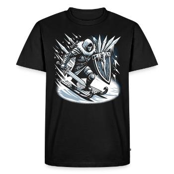 Luge Neige Luge Sport d’hiver Winter Outdood - T-shirt Premium bio Homme - noir - Devant - Nico (187cm)
