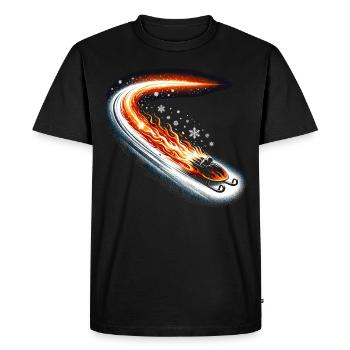 Luge Neige Luge Sport d’hiver Winter Outdood - T-shirt Premium bio Homme - noir - Devant - Nico (187cm)