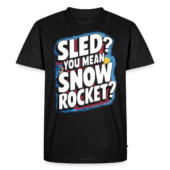 Luge Neige Luge Sport d’hiver Winter Outdood - T-shirt Premium bio Homme - noir - Devant - Nico (187cm)