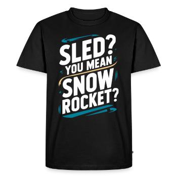 Luge Neige Luge Sport d’hiver Winter Outdood - T-shirt Premium bio Homme - noir - Devant - Nico (187cm)