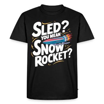 Luge Neige Luge Sport d’hiver Winter Outdood - T-shirt Premium bio Homme - noir - Devant - Nico (187cm)