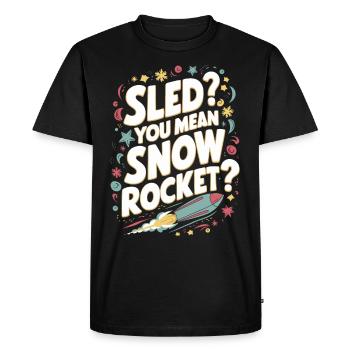 Luge Neige Luge Sport d’hiver Winter Outdood - T-shirt Premium bio Homme - noir - Devant - Nico (187cm)