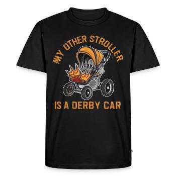 Derby de démonstration Derby de démolition Derby de démolition - T-shirt Premium bio Homme - noir - Devant - Nico (187cm)