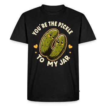 Pickle Lover Funny Pickle Dill Pickle Pickled - Men's Premium Organic T-Shirt - black - Front - Nico (187cm)