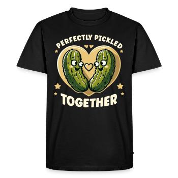 Pickle Lover Funny Pickle Dill Pickle Pickled - Men's Premium Organic T-Shirt - black - Front - Nico (187cm)