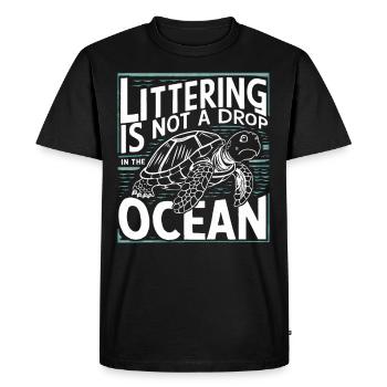 Anti-déchets Pas de recyclage des déchets environnementaux - T-shirt Premium bio Homme - noir - Devant - Nico (187cm)