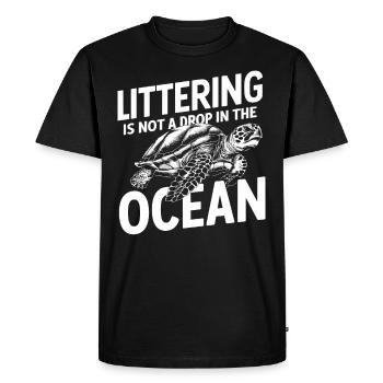 Anti-déchets Pas de recyclage des déchets environnementaux - T-shirt Premium bio Homme - noir - Devant - Nico (187cm)