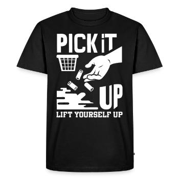 Anti-déchets Pas de recyclage des déchets environnementaux - T-shirt Premium bio Homme - noir - Devant - Nico (187cm)
