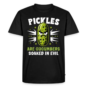 Pickle Lover Funny Pickle Dill Pickle Pickled - Men's Premium Organic T-Shirt - black - Front - Nico (187cm)