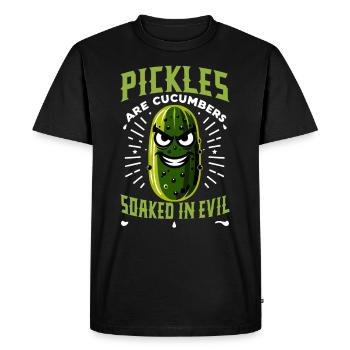 Pickle Lover Funny Pickle Dill Pickle Pickled - Men's Premium Organic T-Shirt - black - Front - Nico (187cm)