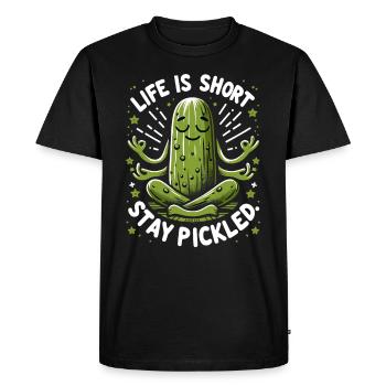 Pickle Lover Funny Pickle Dill Pickle Pickled - Men's Premium Organic T-Shirt - black - Front - Nico (187cm)