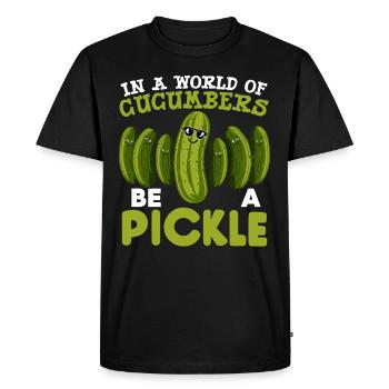 Pickle Lover Funny Pickle Dill Pickle Pickled - Men's Premium Organic T-Shirt - black - Front - Nico (187cm)