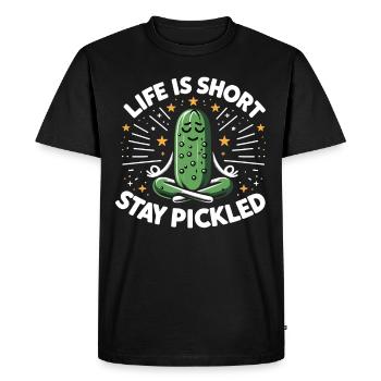 Pickle Lover Funny Pickle Dill Pickle Pickled - Men's Premium Organic T-Shirt - black - Front - Nico (187cm)