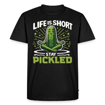 Pickle Lover Funny Pickle Dill Pickle Pickled - Men's Premium Organic T-Shirt - black - Front - Nico (187cm)