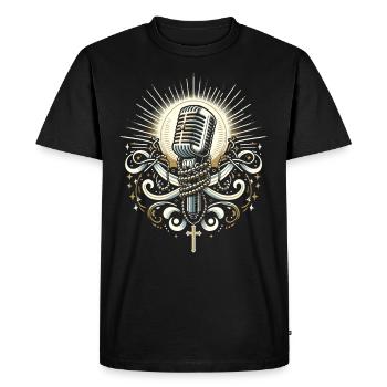 Prayer Songs Jesus Christ Religious Music - Men's Premium Organic T-Shirt - black - Front - Nico (187cm)