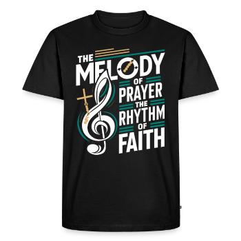 Prayer Songs Jesus Christ Religious Music - Men's Premium Organic T-Shirt - black - Front - Nico (187cm)