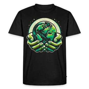 Anti-déchets Pas de recyclage des déchets environnementaux - T-shirt Premium bio Homme - noir - Devant - Nico (187cm)