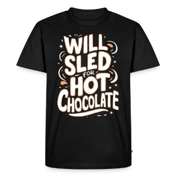 Luge Neige Luge Sport d’hiver Winter Outdood - T-shirt Premium bio Homme - noir - Devant - Nico (187cm)