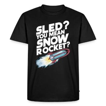 Luge Neige Luge Sport d’hiver Winter Outdood - T-shirt Premium bio Homme - noir - Devant - Nico (187cm)
