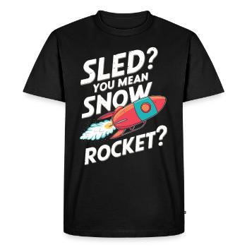 Luge Neige Luge Sport d’hiver Winter Outdood - T-shirt Premium bio Homme - noir - Devant - Nico (187cm)