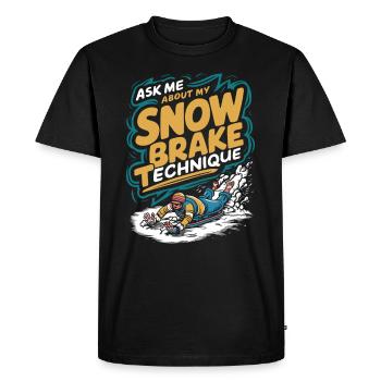 Luge Neige Luge Sport d’hiver Winter Outdood - T-shirt Premium bio Homme - noir - Devant - Nico (187cm)