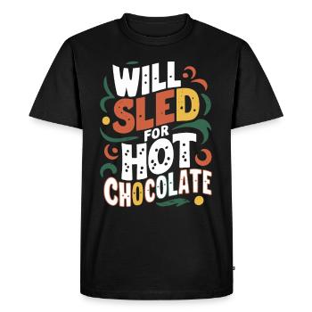 Luge Neige Luge Sport d’hiver Winter Outdood - T-shirt Premium bio Homme - noir - Devant - Nico (187cm)