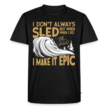 Luge Neige Luge Sport d’hiver Winter Outdood - T-shirt Premium bio Homme - noir - Devant - Nico (187cm)