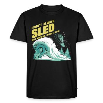 Luge Neige Luge Sport d’hiver Winter Outdood - T-shirt Premium bio Homme - noir - Devant - Nico (187cm)