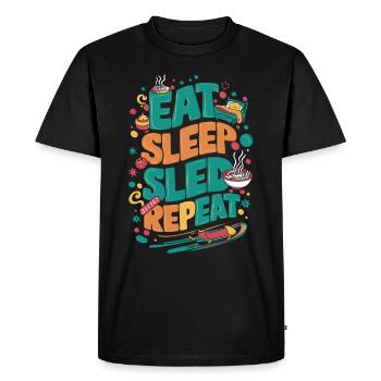 Luge Neige Luge Sport d’hiver Winter Outdood - T-shirt Premium bio Homme - noir - Devant - Nico (187cm)