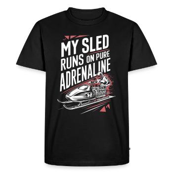 Luge Neige Luge Sport d’hiver Winter Outdood - T-shirt Premium bio Homme - noir - Devant - Nico (187cm)
