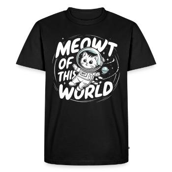 Chat, Astronaute, Astronomie, Système Solaire Externe - T-shirt Premium bio Homme - noir - Devant - Nico (187cm)
