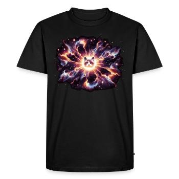 Chat, Astronaute, Astronomie, Système Solaire Externe - T-shirt Premium bio Homme - noir - Devant - Nico (187cm)