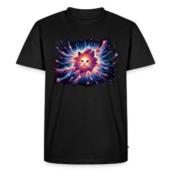 Chat, Astronaute, Astronomie, Système Solaire Externe - T-shirt Premium bio Homme - noir - Devant - Nico (187cm)