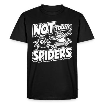 Sensibilisation à l’arachnophobie drôle, phobie des araignées - T-shirt Premium bio Homme - noir - Devant - Nico (187cm)