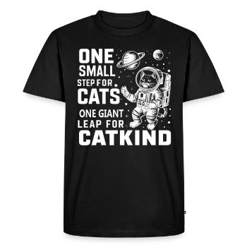 Chat, Astronaute, Astronomie, Système Solaire Externe - T-shirt Premium bio Homme - noir - Devant - Nico (187cm)
