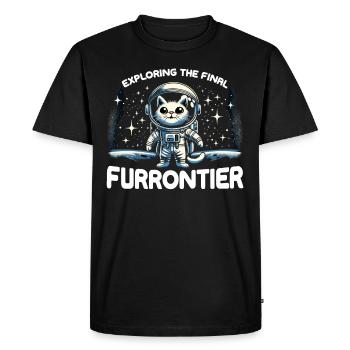 Chat, Astronaute, Astronomie, Système Solaire Externe - T-shirt Premium bio Homme - noir - Devant - Nico (187cm)