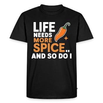 Amateurs de cuisine épicée, Chili Peppers Chef - T-shirt Premium bio Homme - noir - Devant - Nico (187cm)