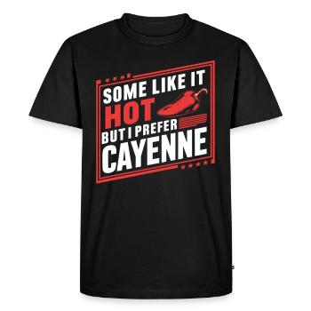 Amateur de cuisine épicée, chef des Chili Peppers - T-shirt Premium bio Homme - noir - Devant - Nico (187cm)