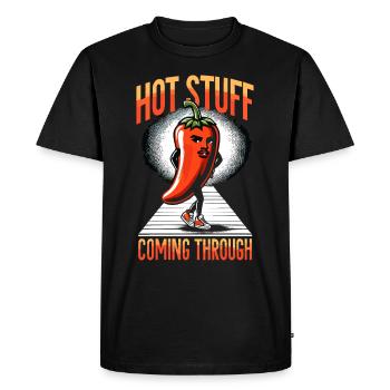 Amateurs de cuisine épicée, Chili Peppers Chef - T-shirt Premium bio Homme - noir - Devant - Nico (187cm)