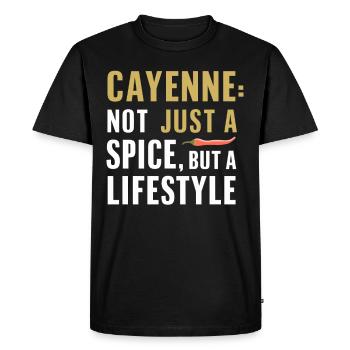 Amateurs de cuisine épicée, Chili Peppers Chef - T-shirt Premium bio Homme - noir - Devant - Nico (187cm)