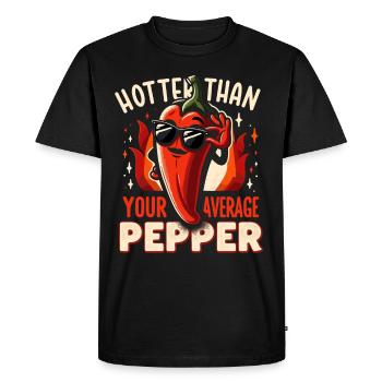 Amateur de cuisine épicée, chef des Chili Peppers - T-shirt Premium bio Homme - noir - Devant - Nico (187cm)